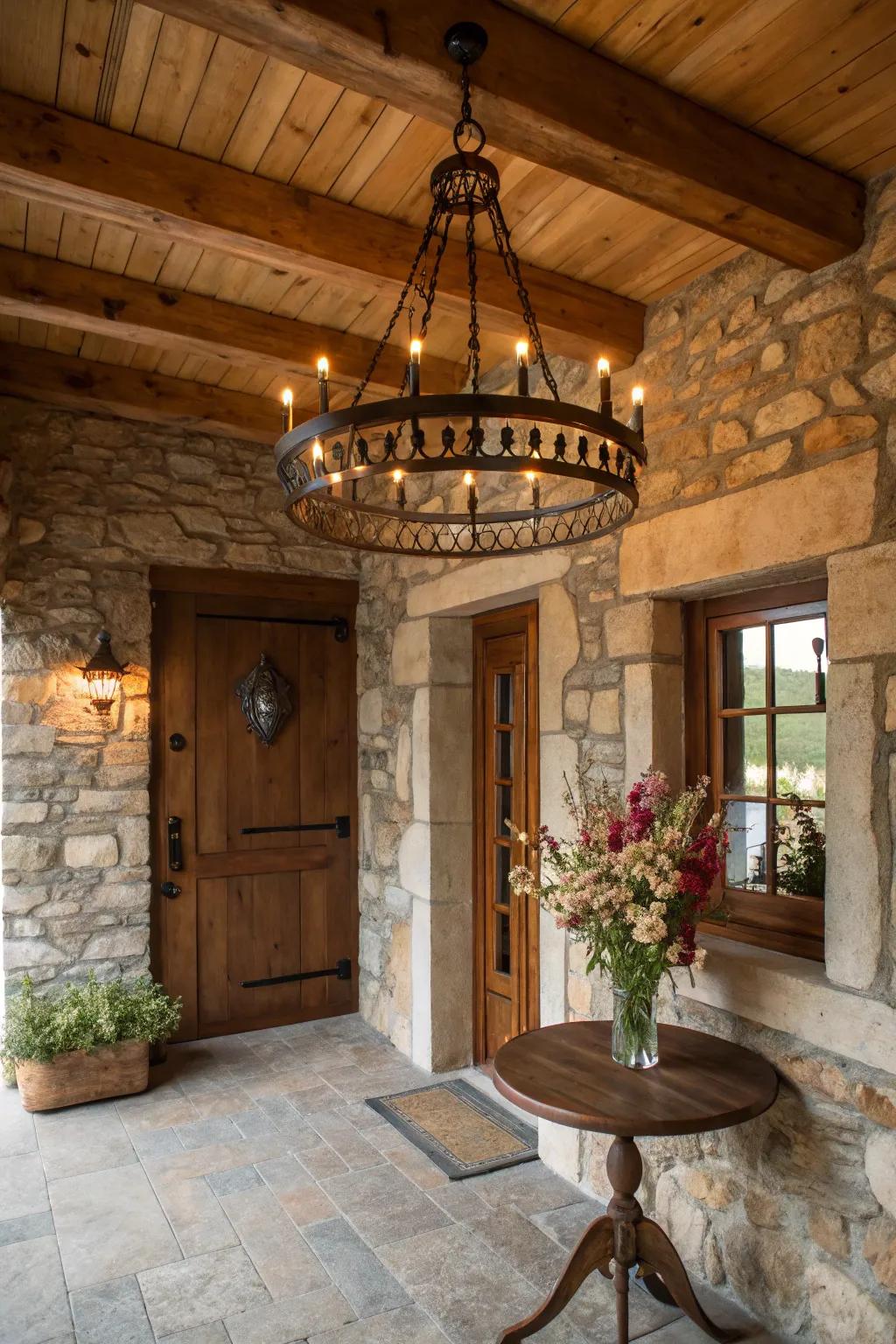 Countryside illumination elevates the farmhouse vibe.