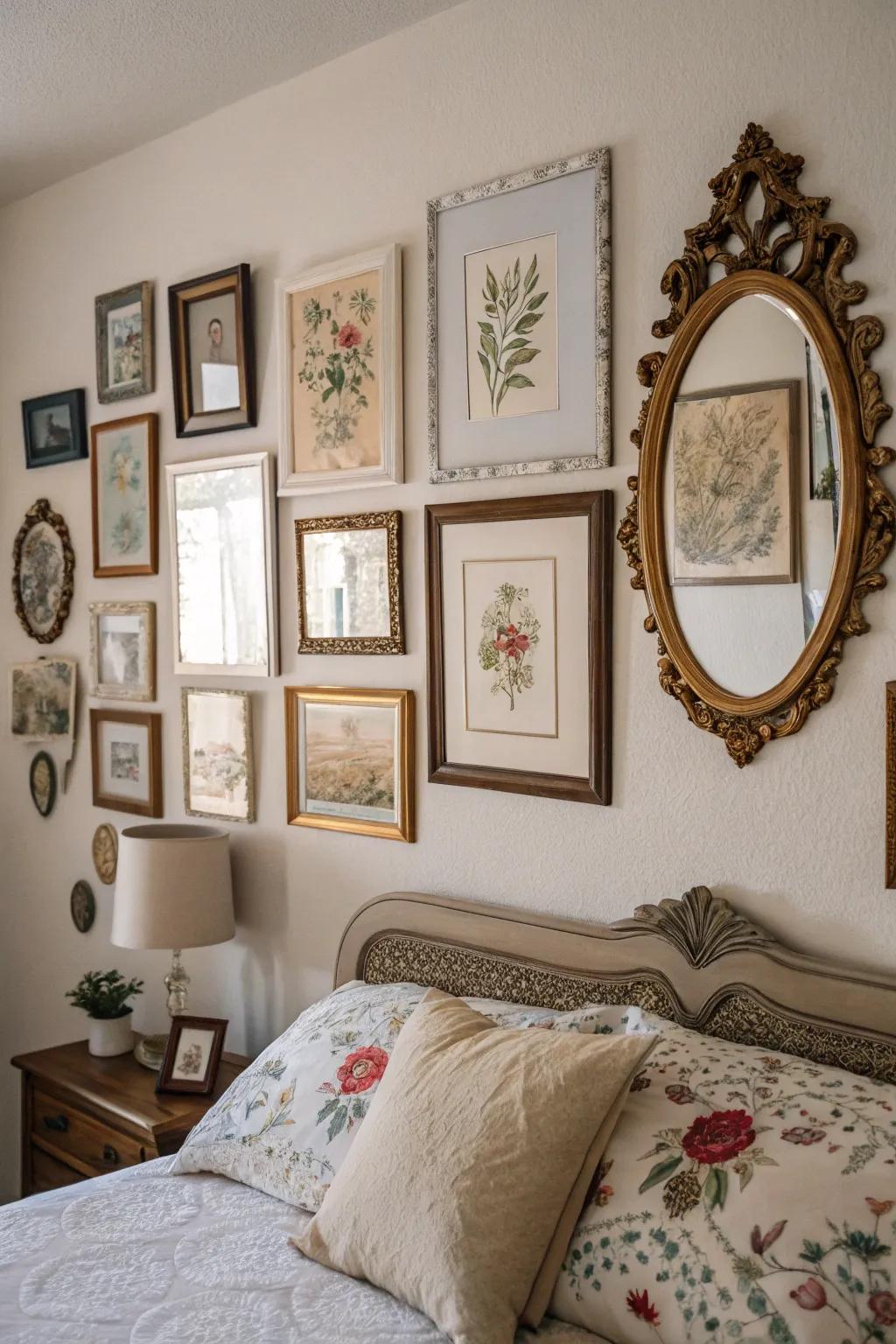Wall art incorporates dimension and a personal touch.