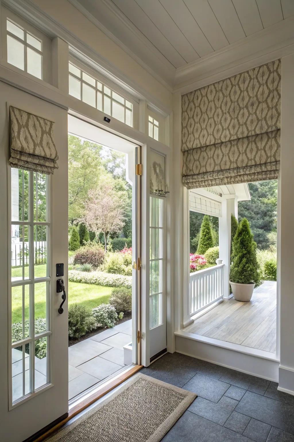 Concertina shades bring traditional charm and practicality.