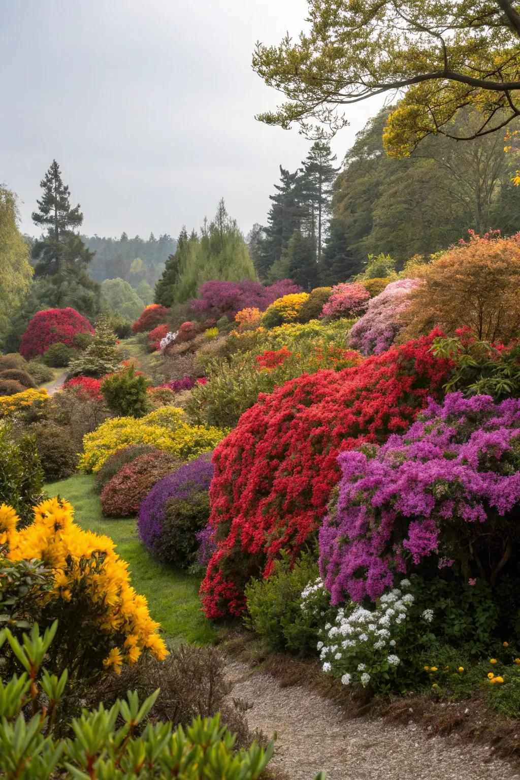 Vibrant foliage creating dynamic contrasts.
