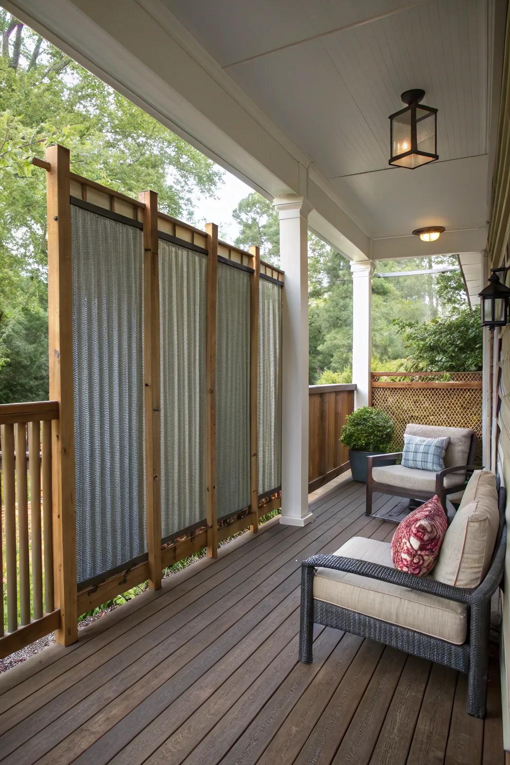 An inventive blend of textures offering a dynamic privacy answer.