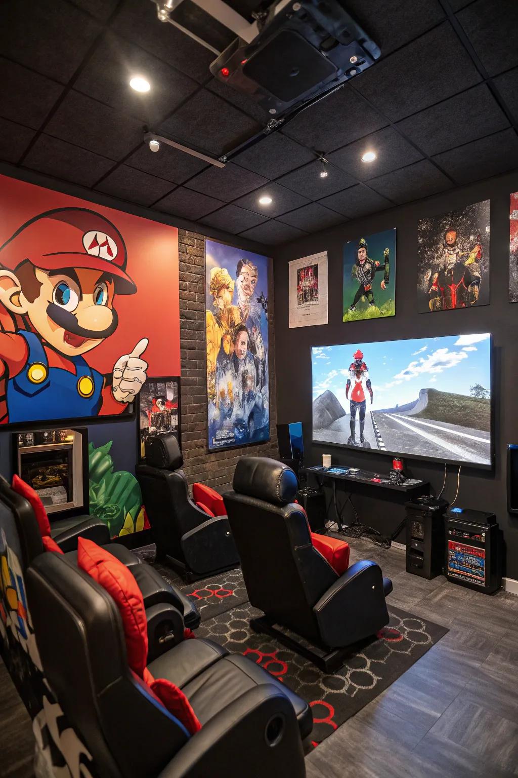 Thematic art introduces a personal aspect to your gaming space.