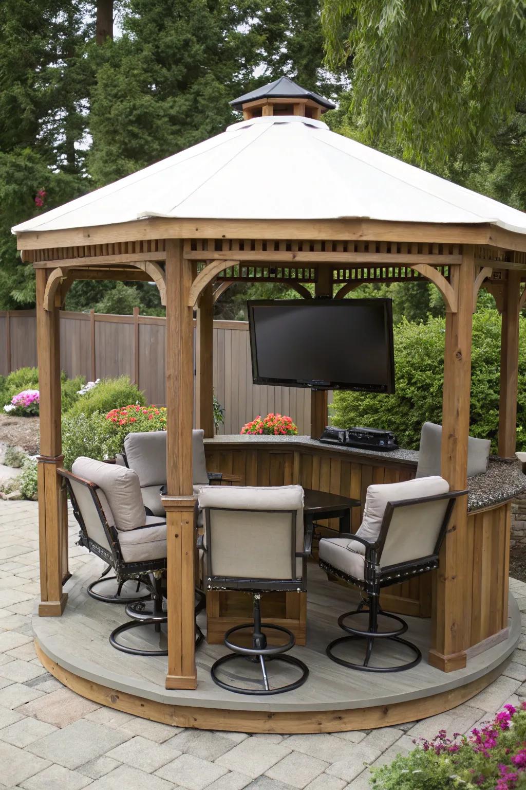 Rotating fixtures provide the best viewing from any spot.
