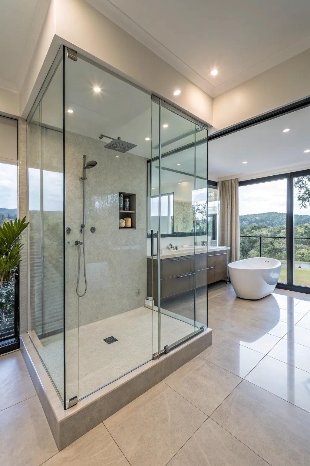 Appreciate easy access through a no-threshold shower design.