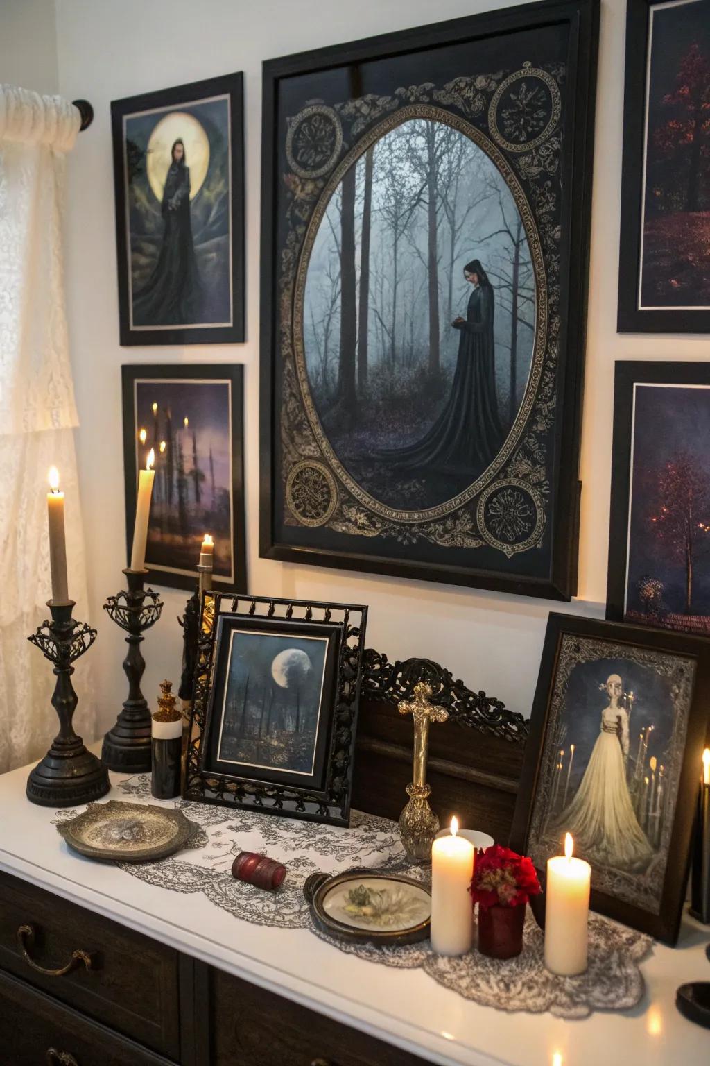 Shadowed creative prints personalize and enhance the mood of your space.