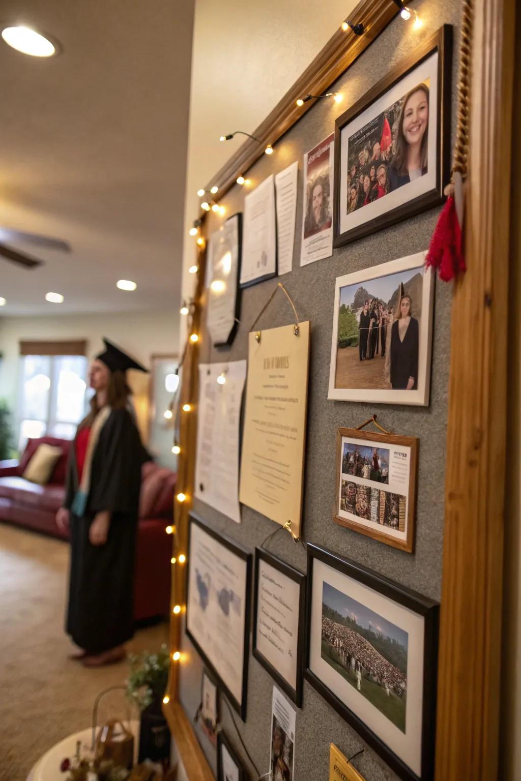 Stepping through time: A showcase of the graduate's milestones and achievements.