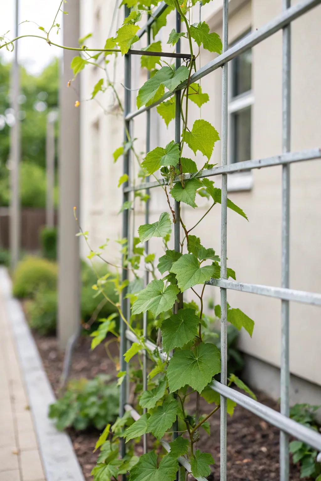 Plainness aligns with purpose via a simple tendril blueprint.