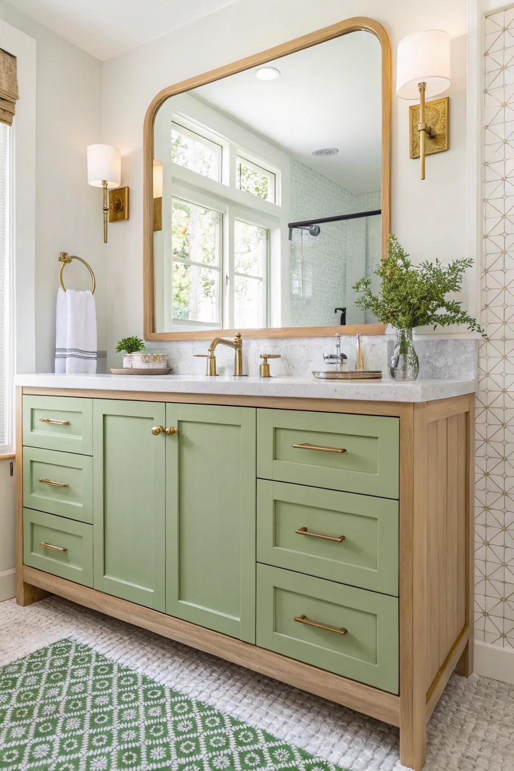 Sweet-pea console offering a subtle pop of color.