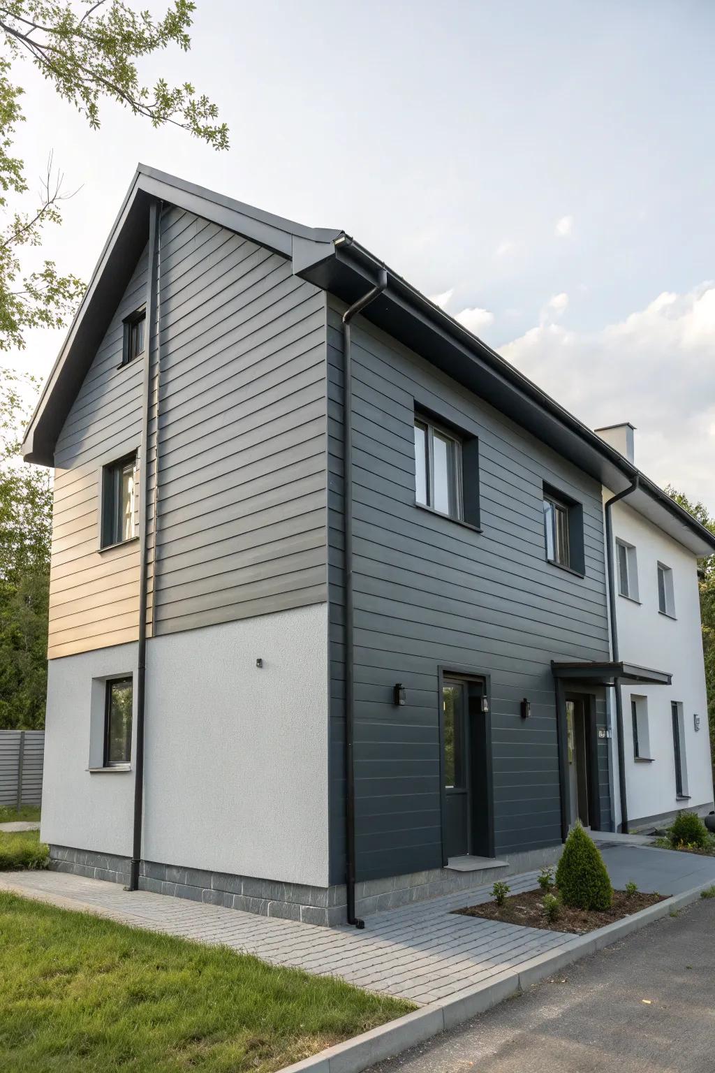 A contemporary flair with two-tone graphite.