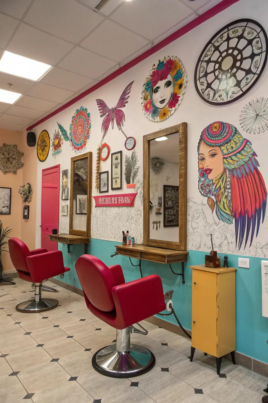 Artistic decor can serve as a great conversation starter.