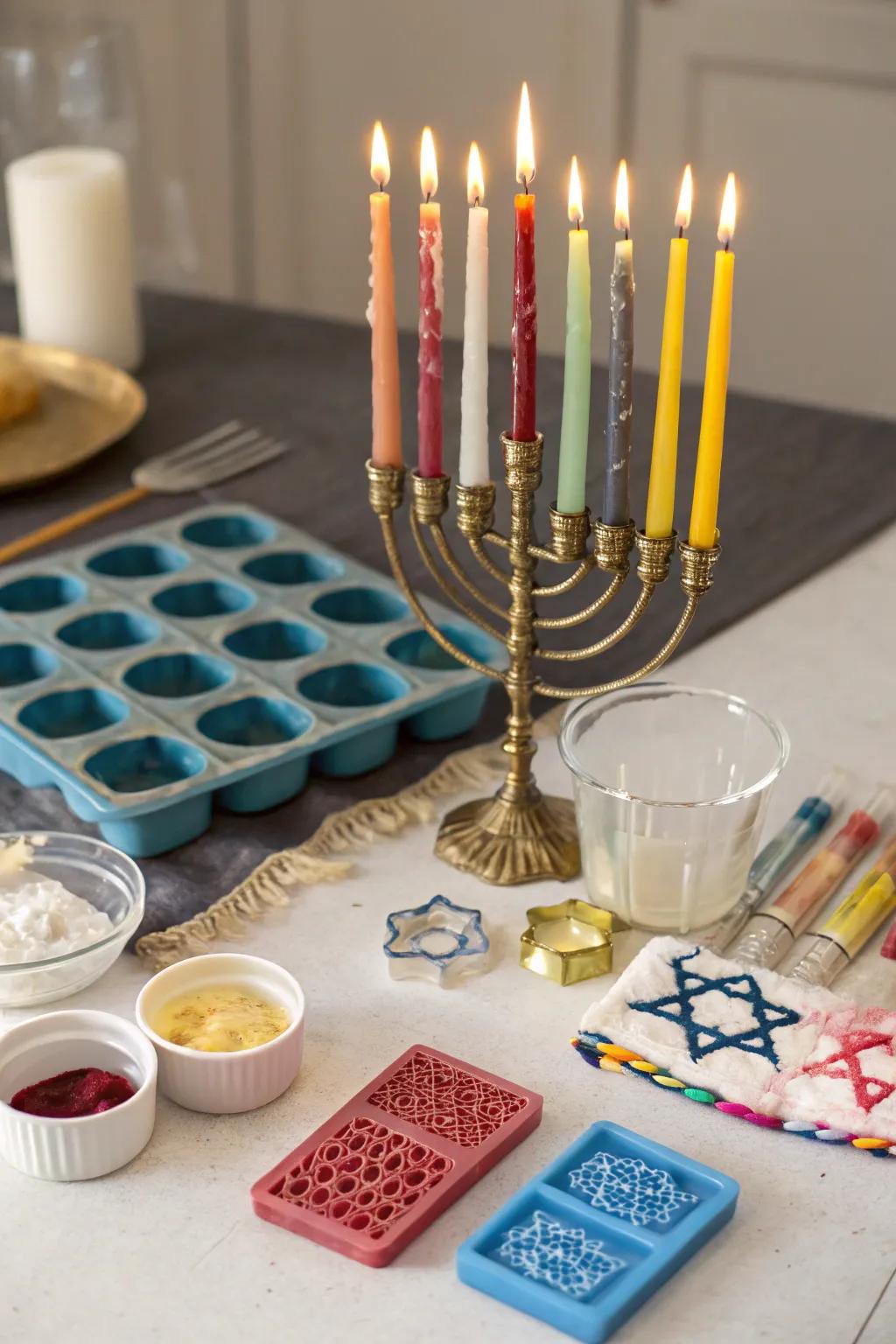 Create your own Hanukkah candles with a personalized kit.