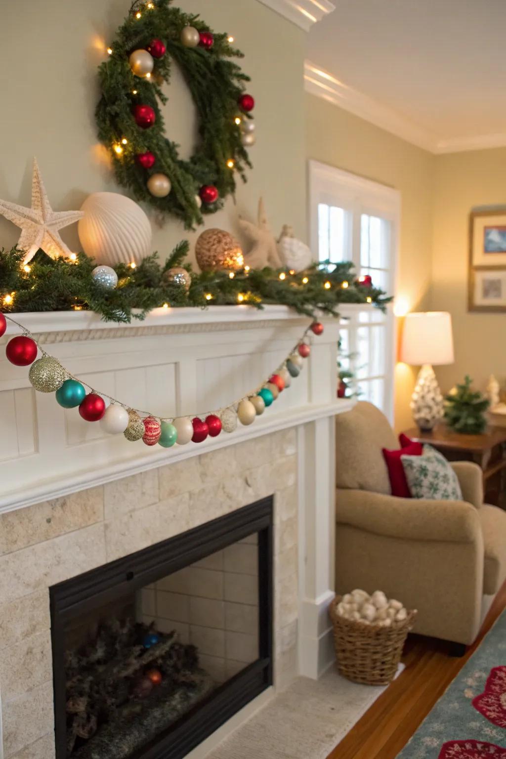 Shell garlands bring the beach's essence to your holiday decor.