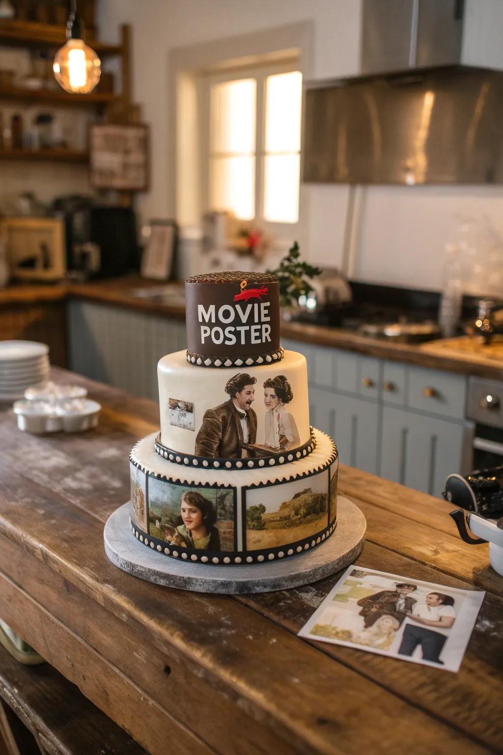 A movie poster cake makes the guest of honor the star of the show.