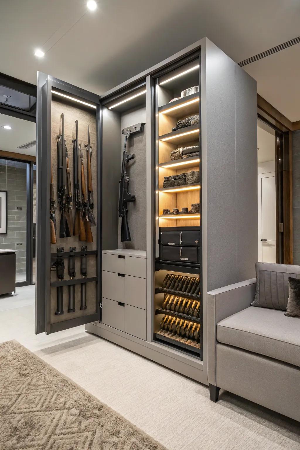 Secret compartments enrich your armory with an intriguing layer of concealment.