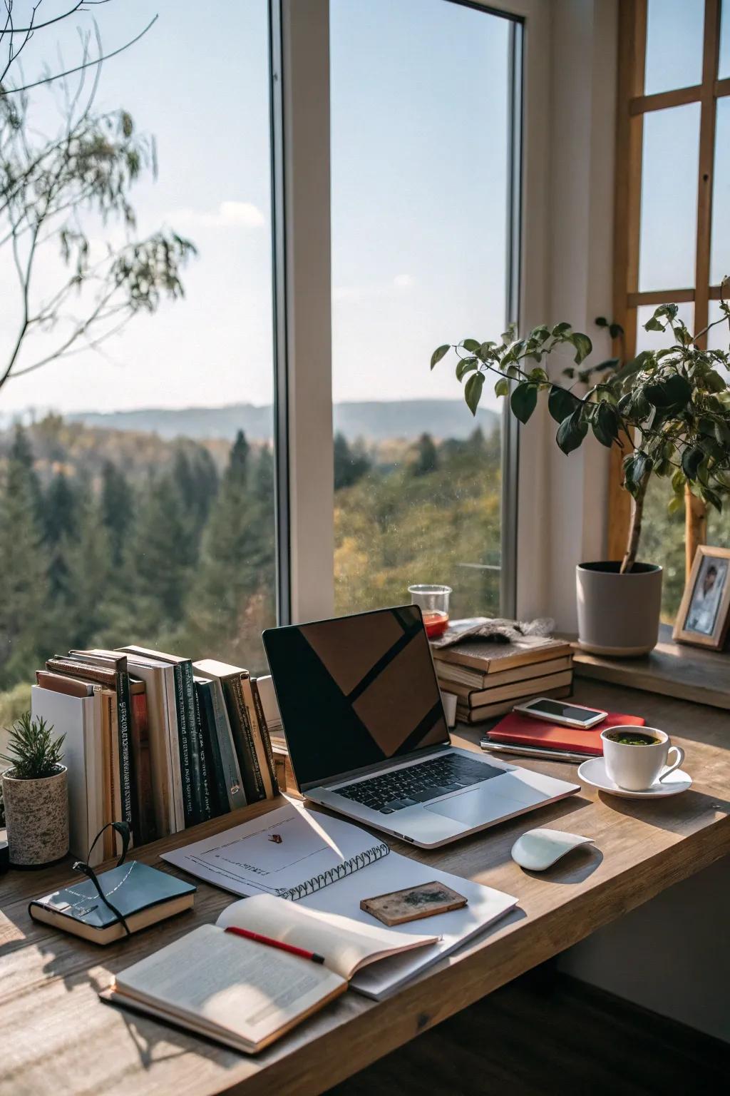 Sunlight brightens your workspace and boosts productivity.