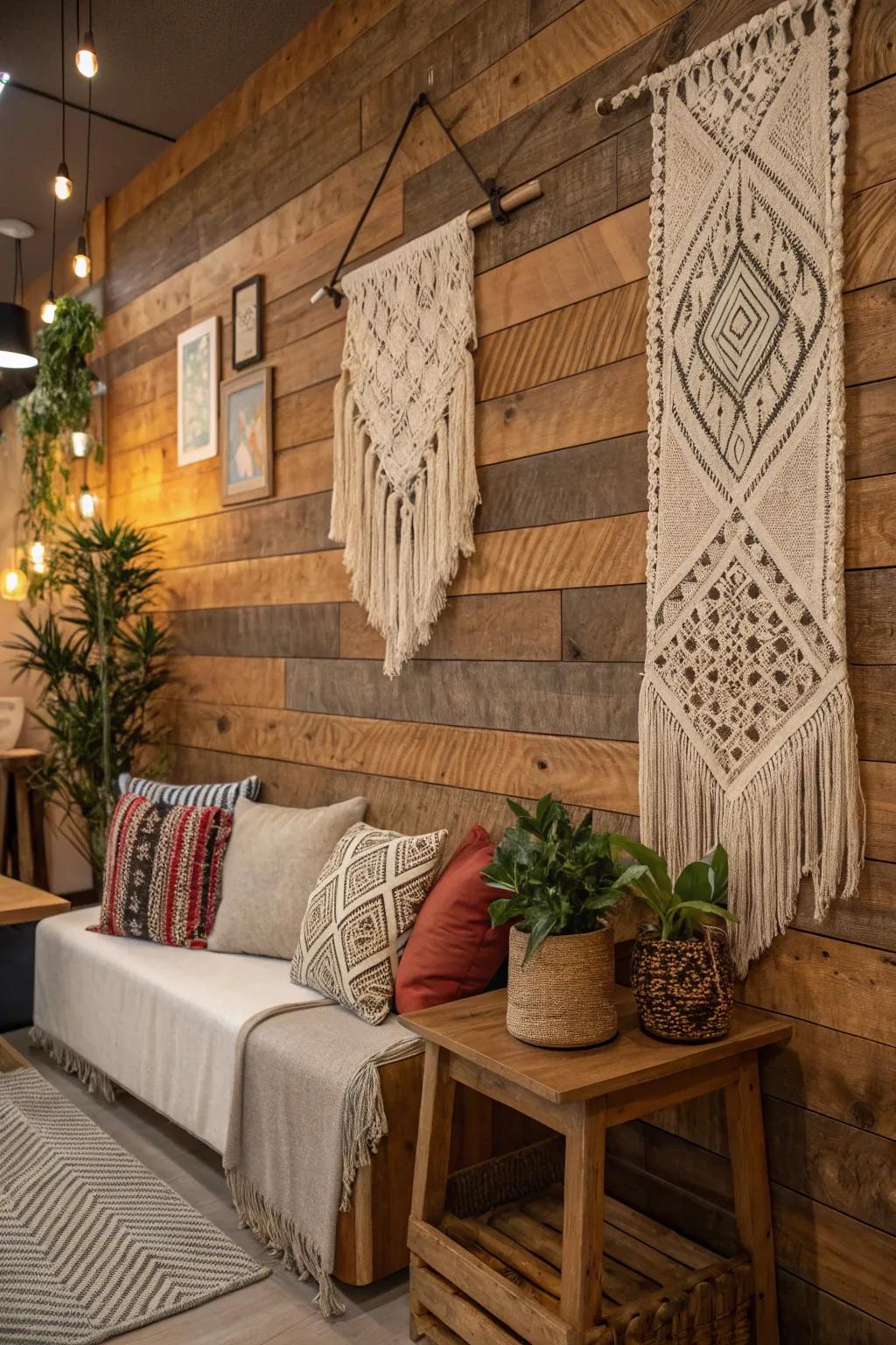 Textured decoration injects dimension and captivation into a plain wall.