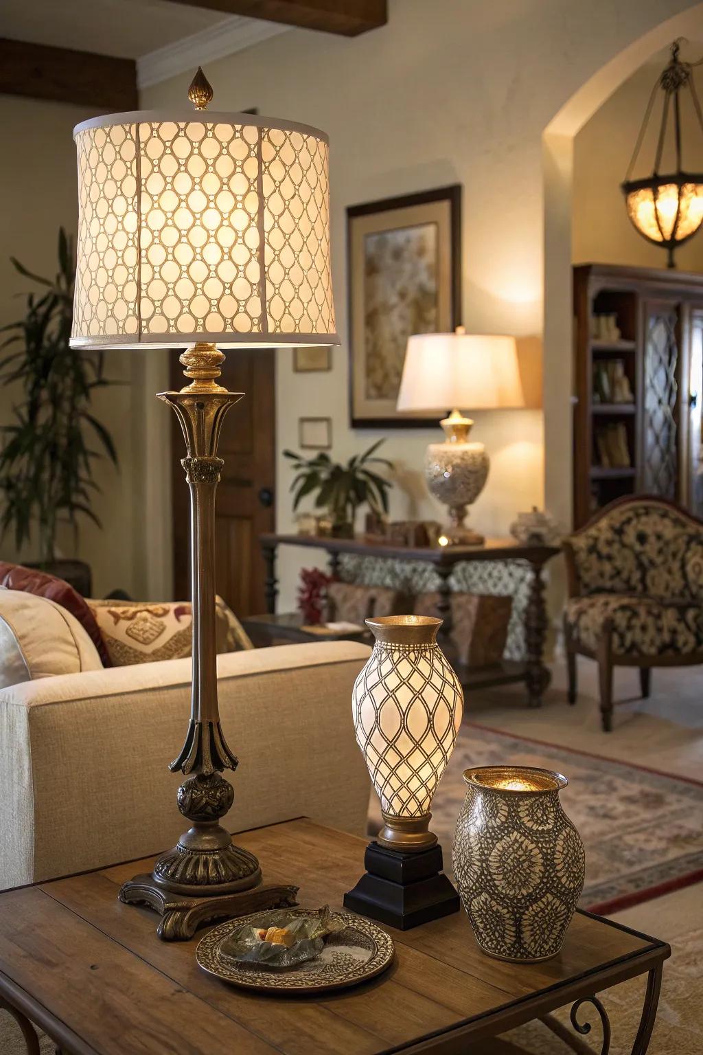 A well-illuminated living space with an array of lighting options.