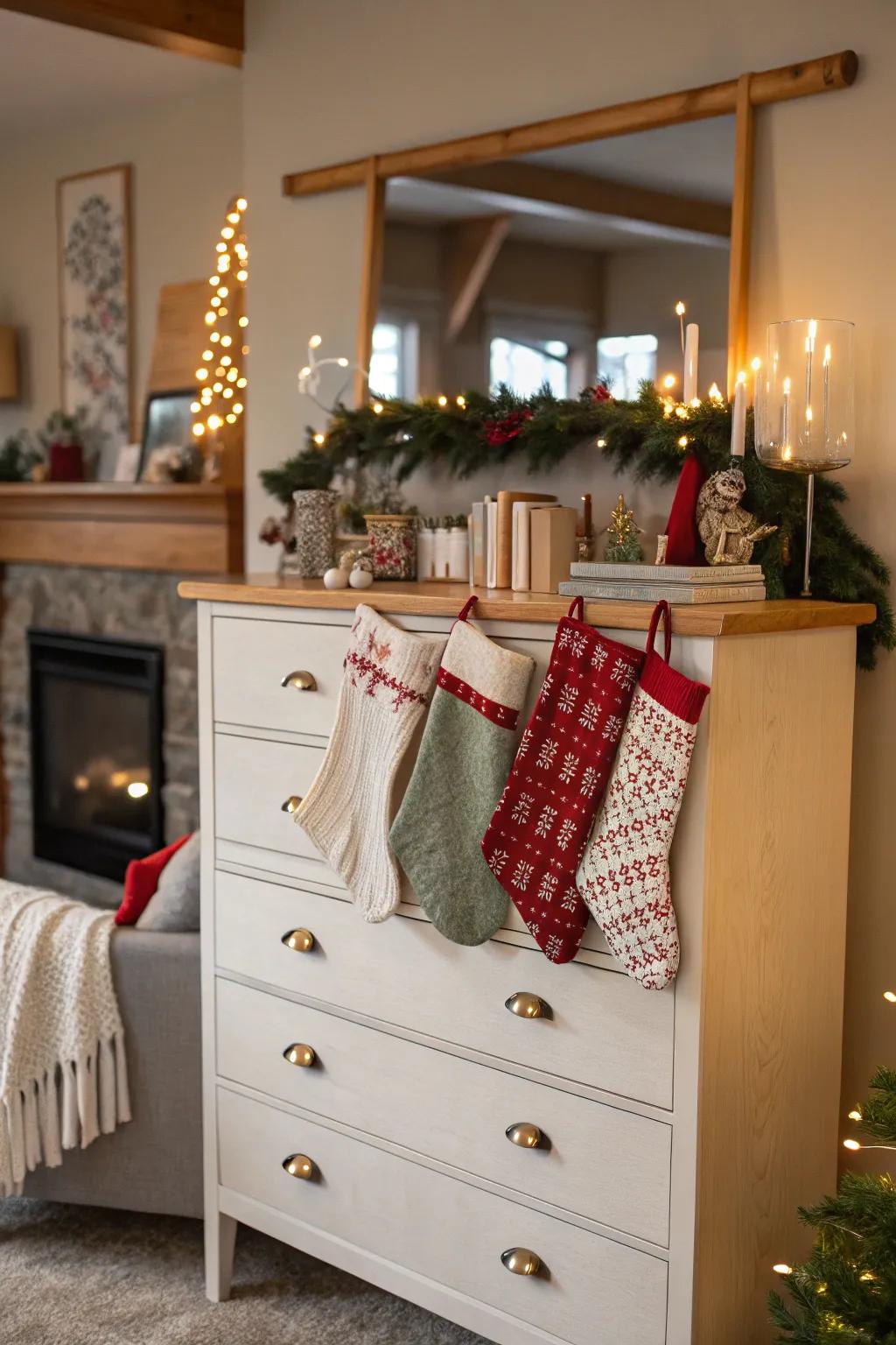 Furniture tops provide a convenient and stylish stocking display option.