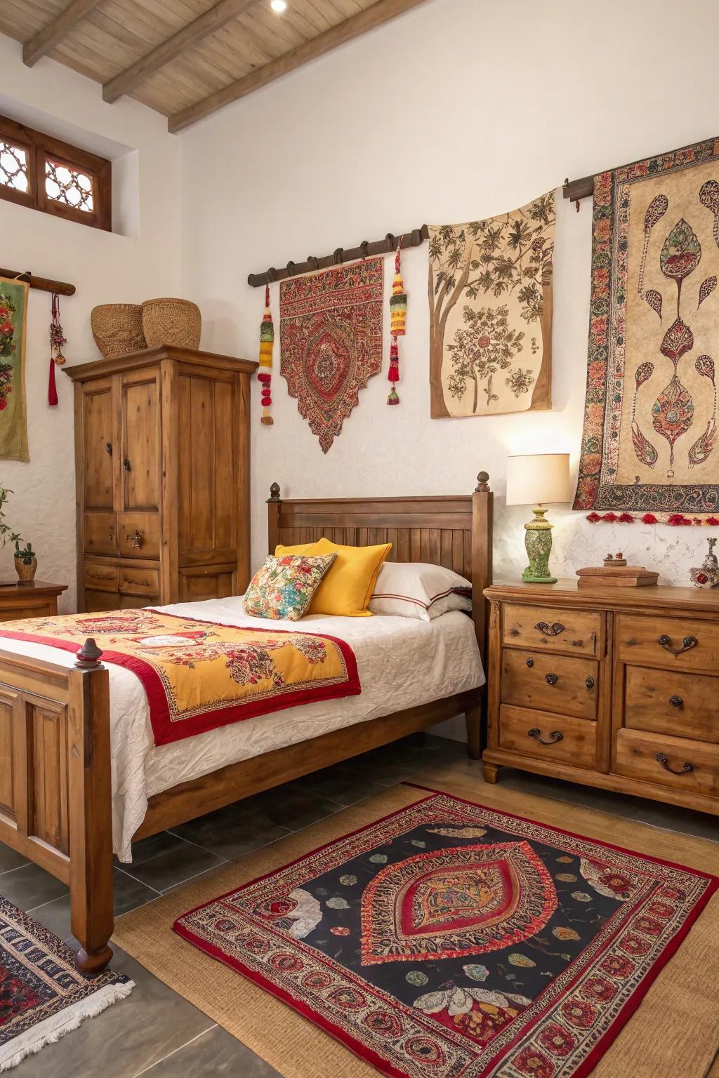 Natural wooden furniture adds classic charm.