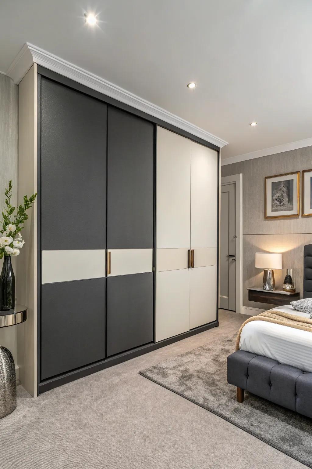 Two-tone closets: striking and fashionable.