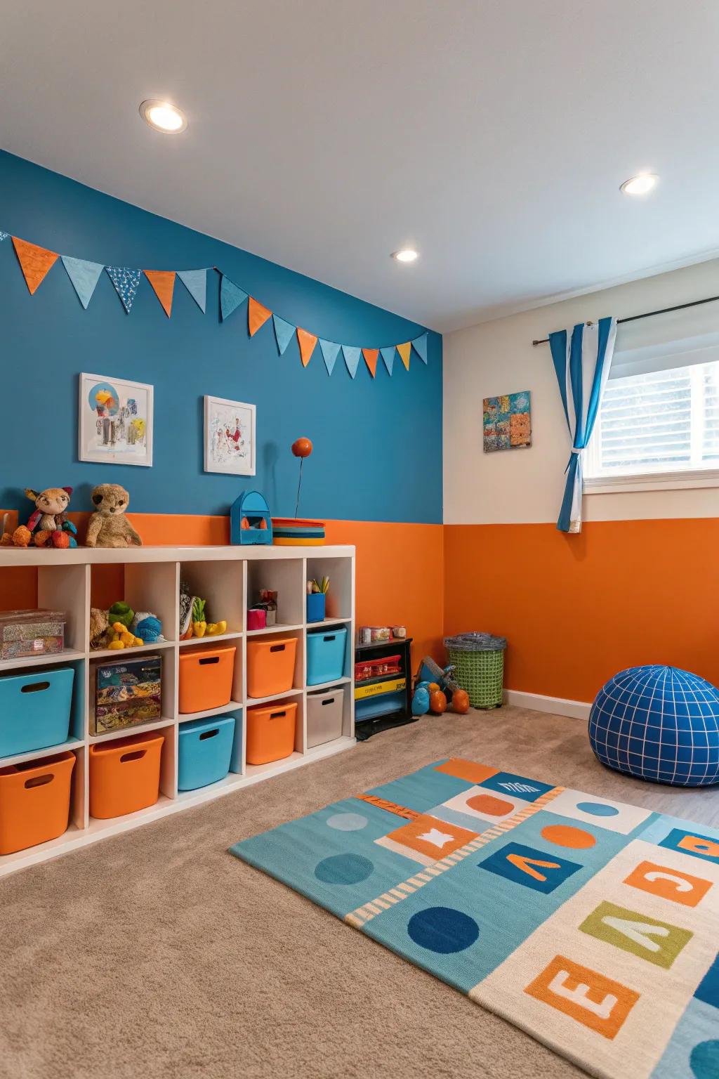 Harmonizing hues introduce dynamic energy to a space.