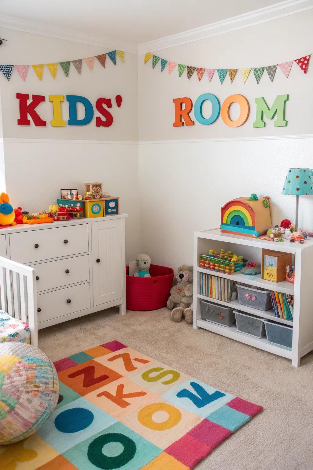 Personalized stickers make a room solely theirs.