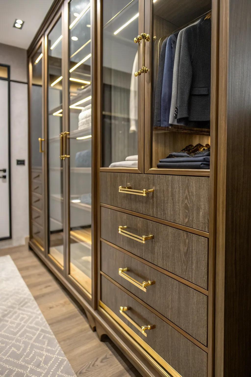 Elegant finishes give your closet design a sense of luxury.