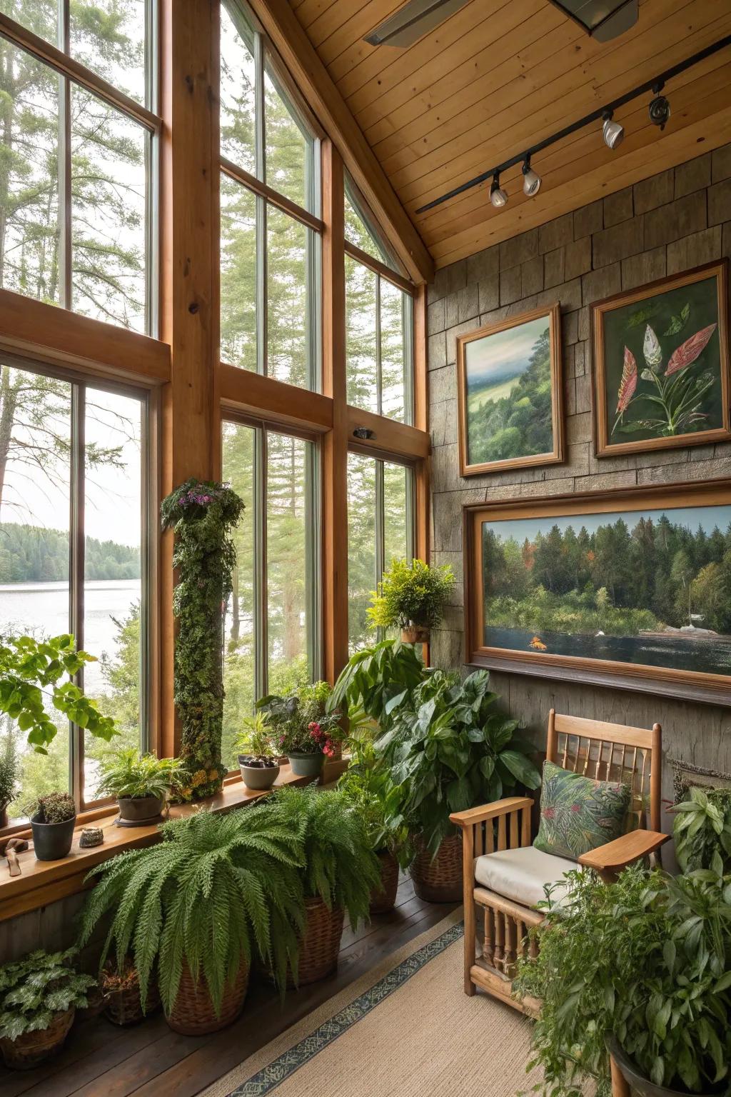 Nature-inspired decors amplify the rapport with the great outdoors.