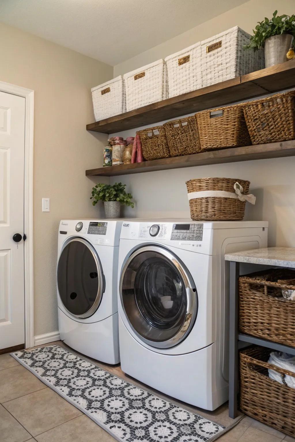 Attractive baskets add style and practicality to your space.