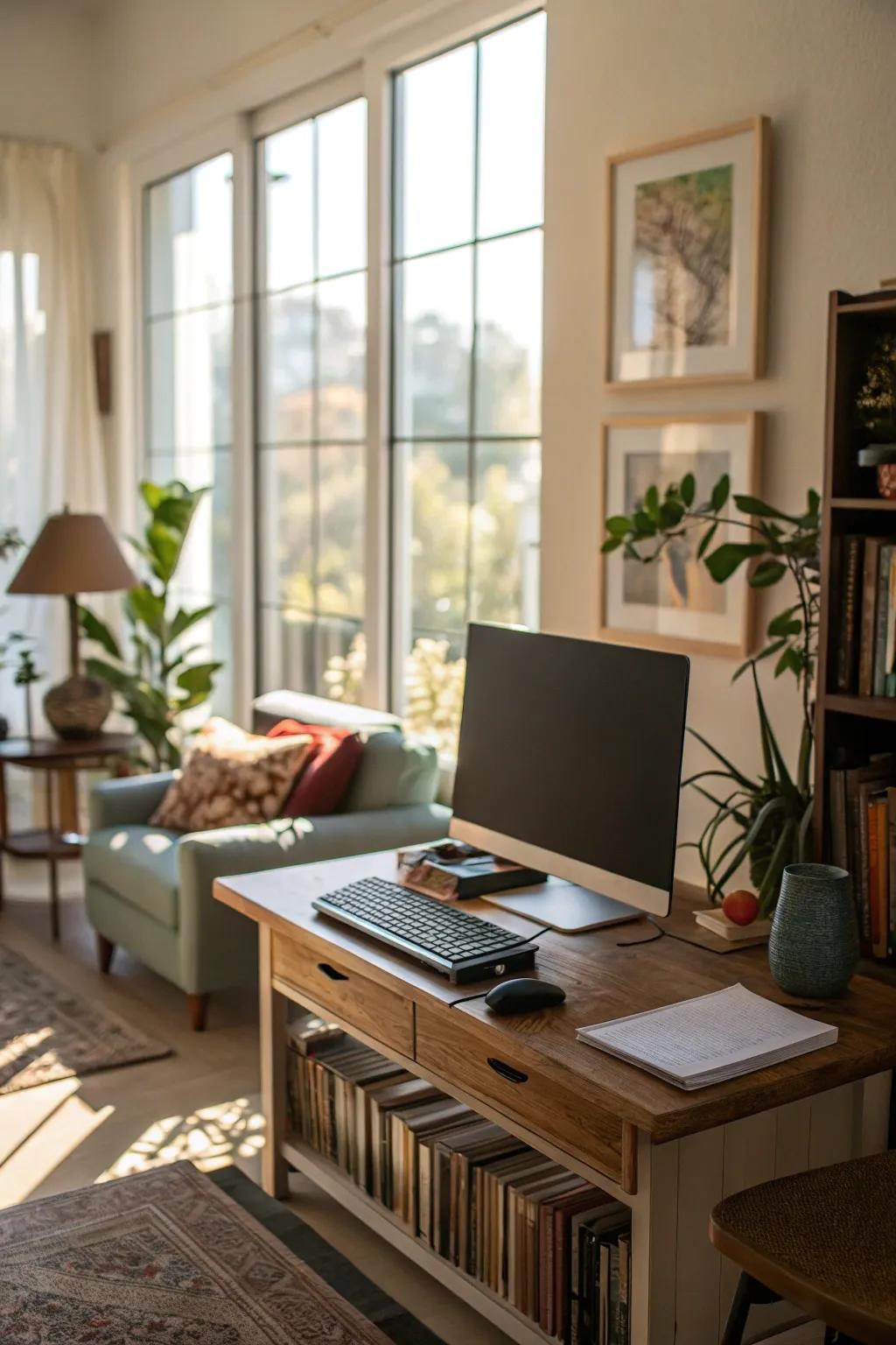 Natural light ensures a welcoming and energizing atmosphere.