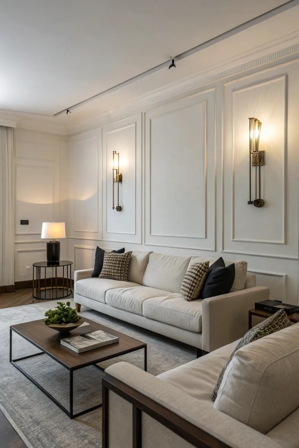 Minimalist lights offer understated elegance.