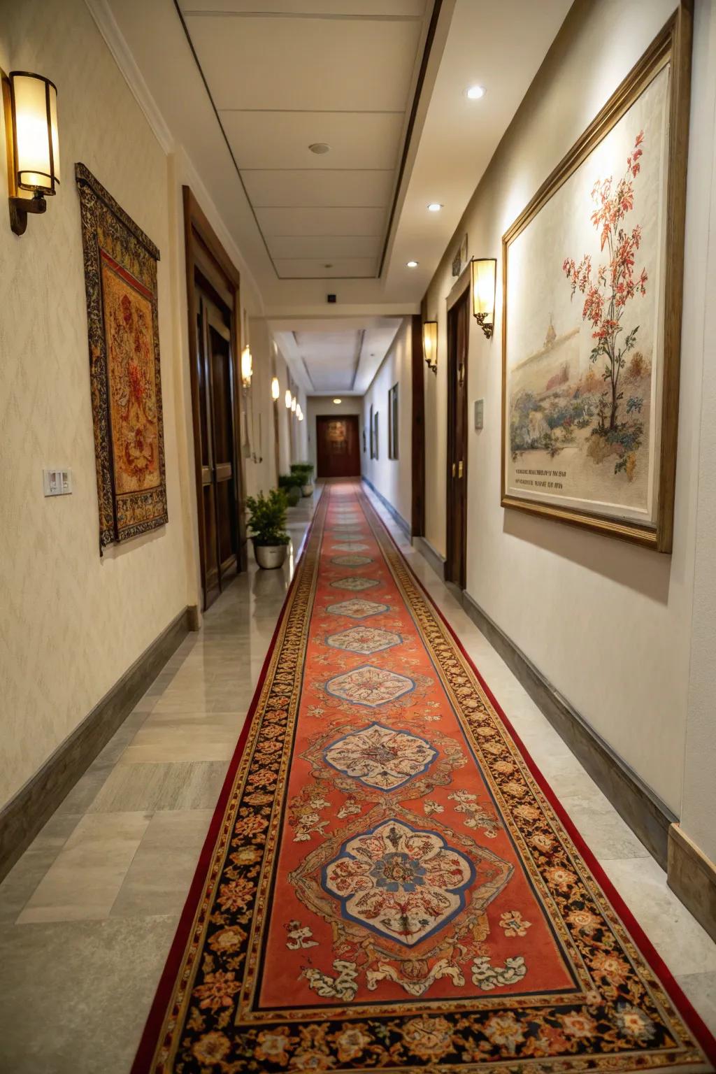 Runners offer extra warmth and lead the eye across the room.