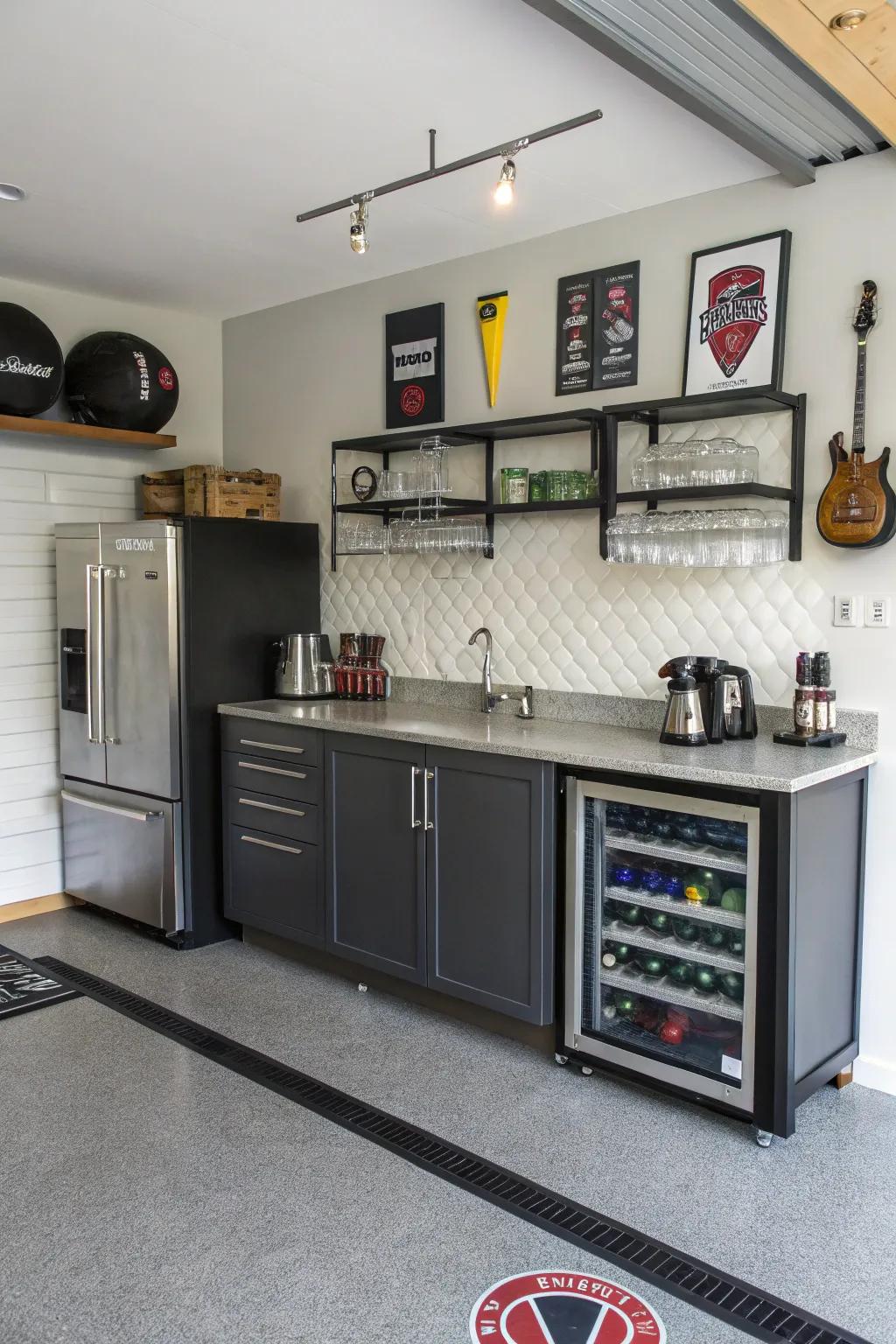 A mini bar offers a hint of sophistication without spending a lot.
