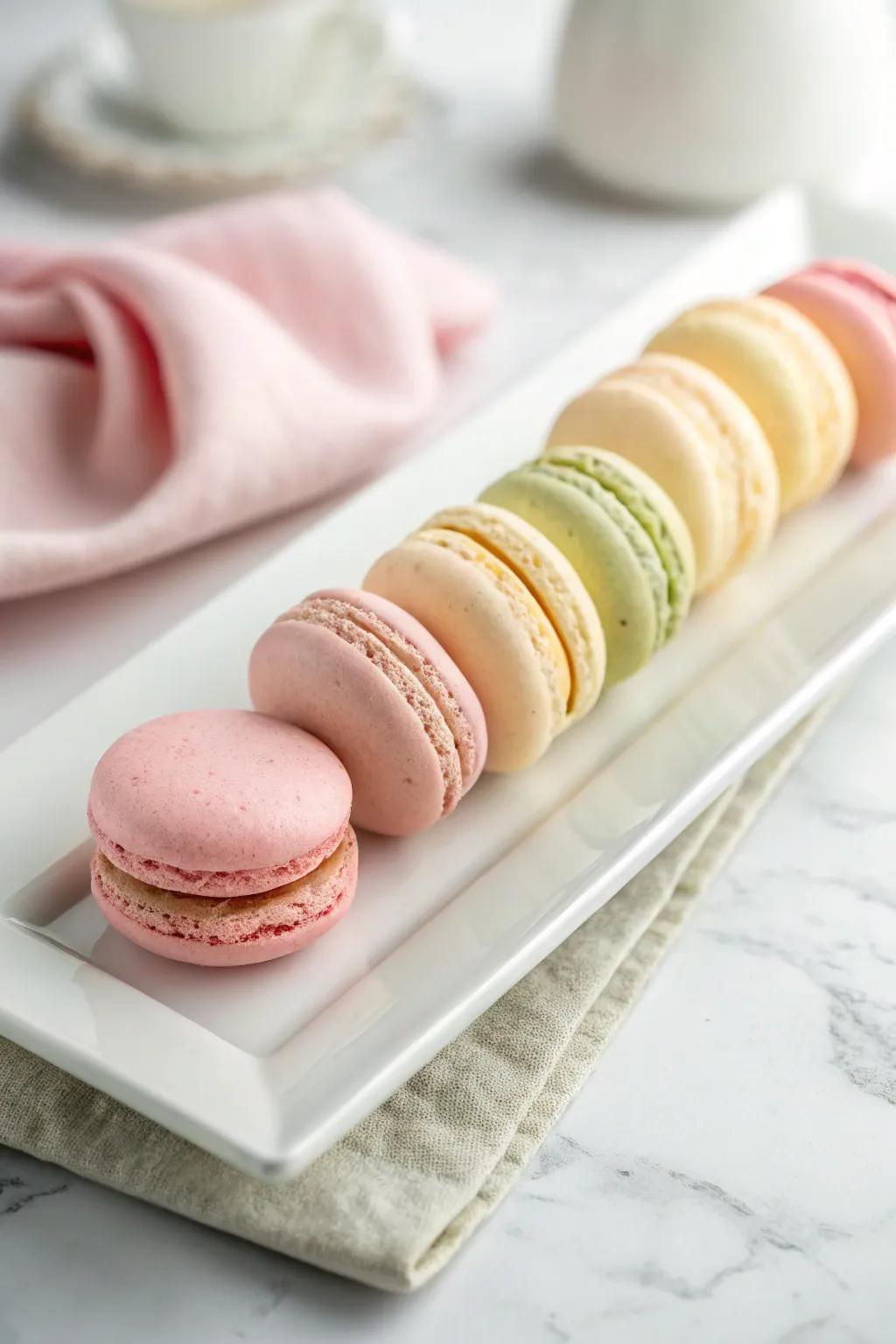 A simple one-level macaron display.
