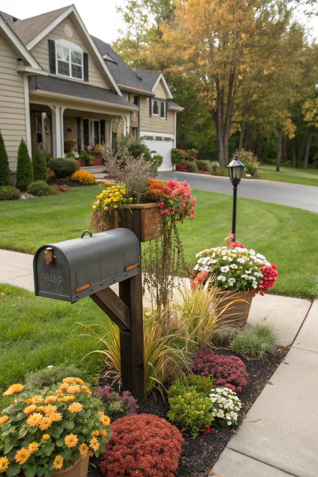 Celebrate the passing seasons with themed decor around your mailbox.