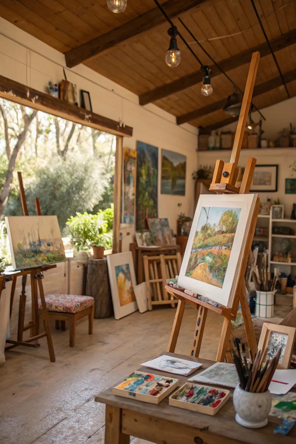 Liberate your artistic flair in a creatively oriented man cave.