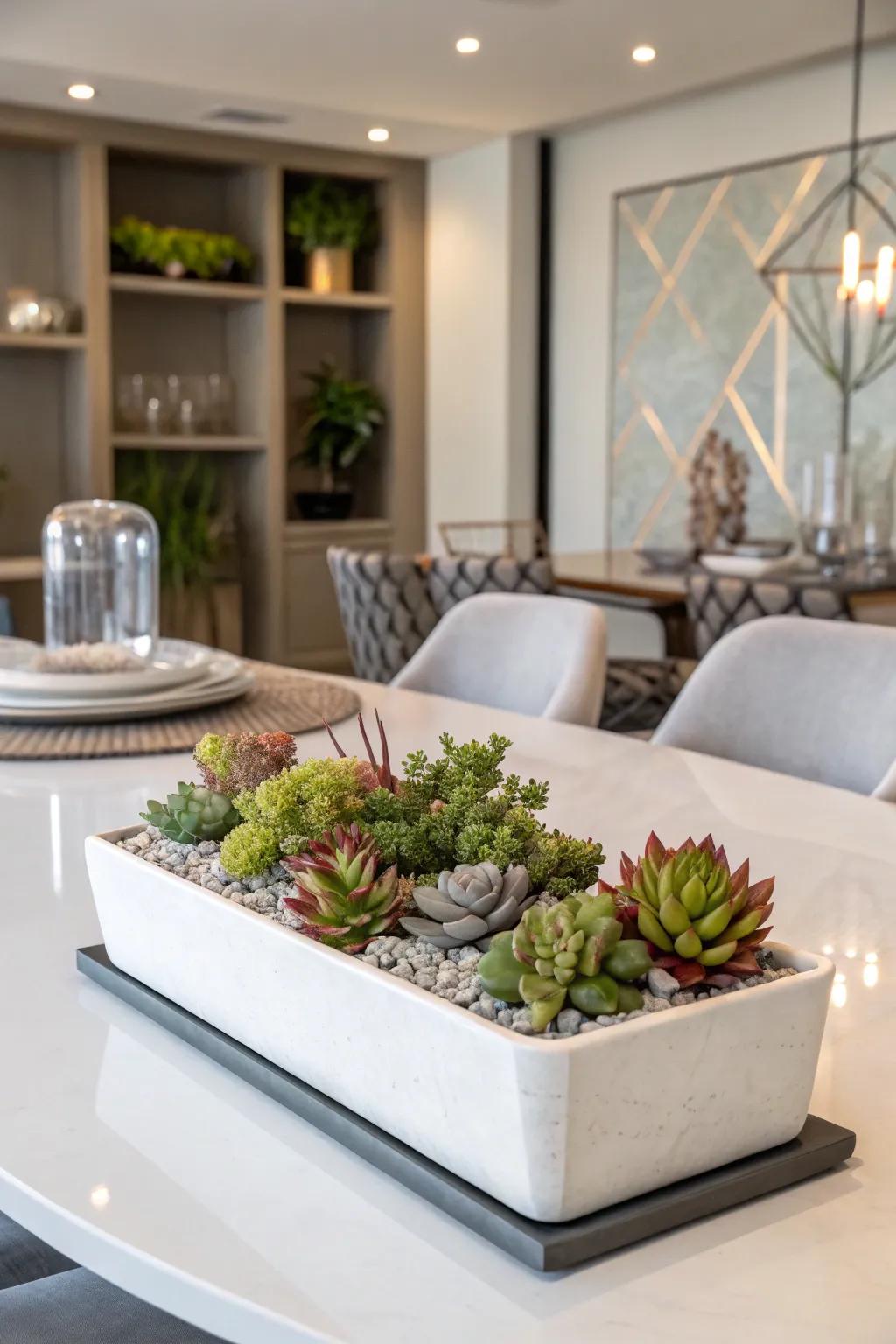 Succulents offer a fashionable and minimal-effort choice.