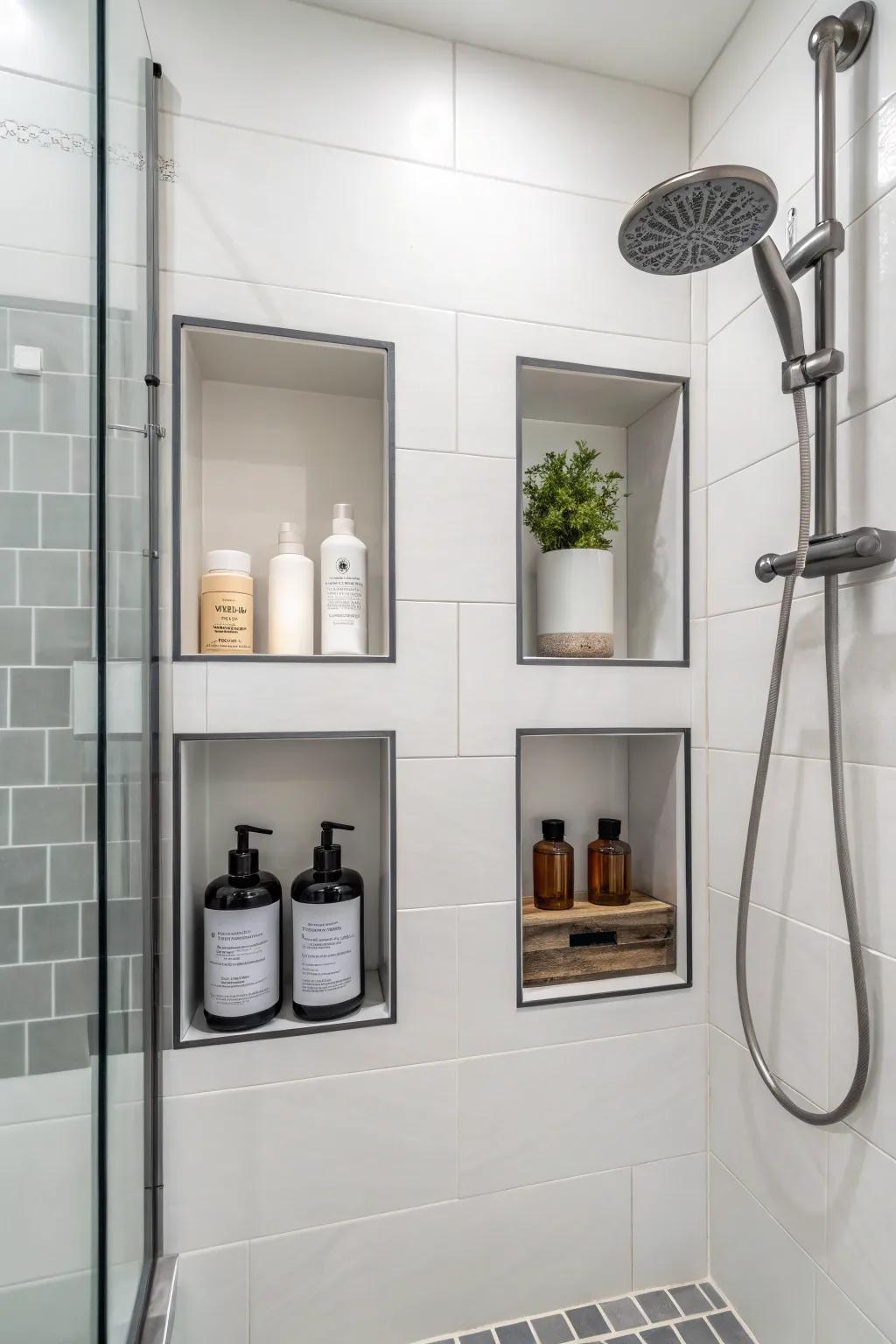 Intelligent storage methods maintain your shower structured and stylish.