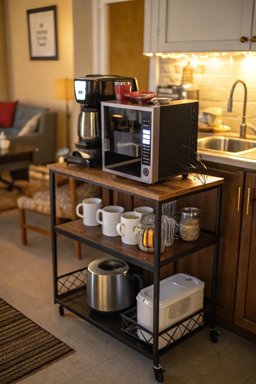 Simplify your morning routine with a multipurpose cart.