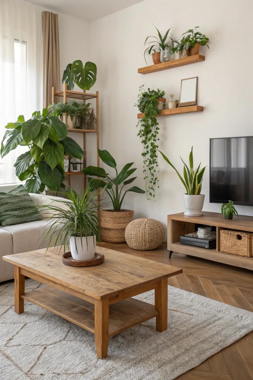 Greenery introduces vibrancy and warmth to minimalist spaces.