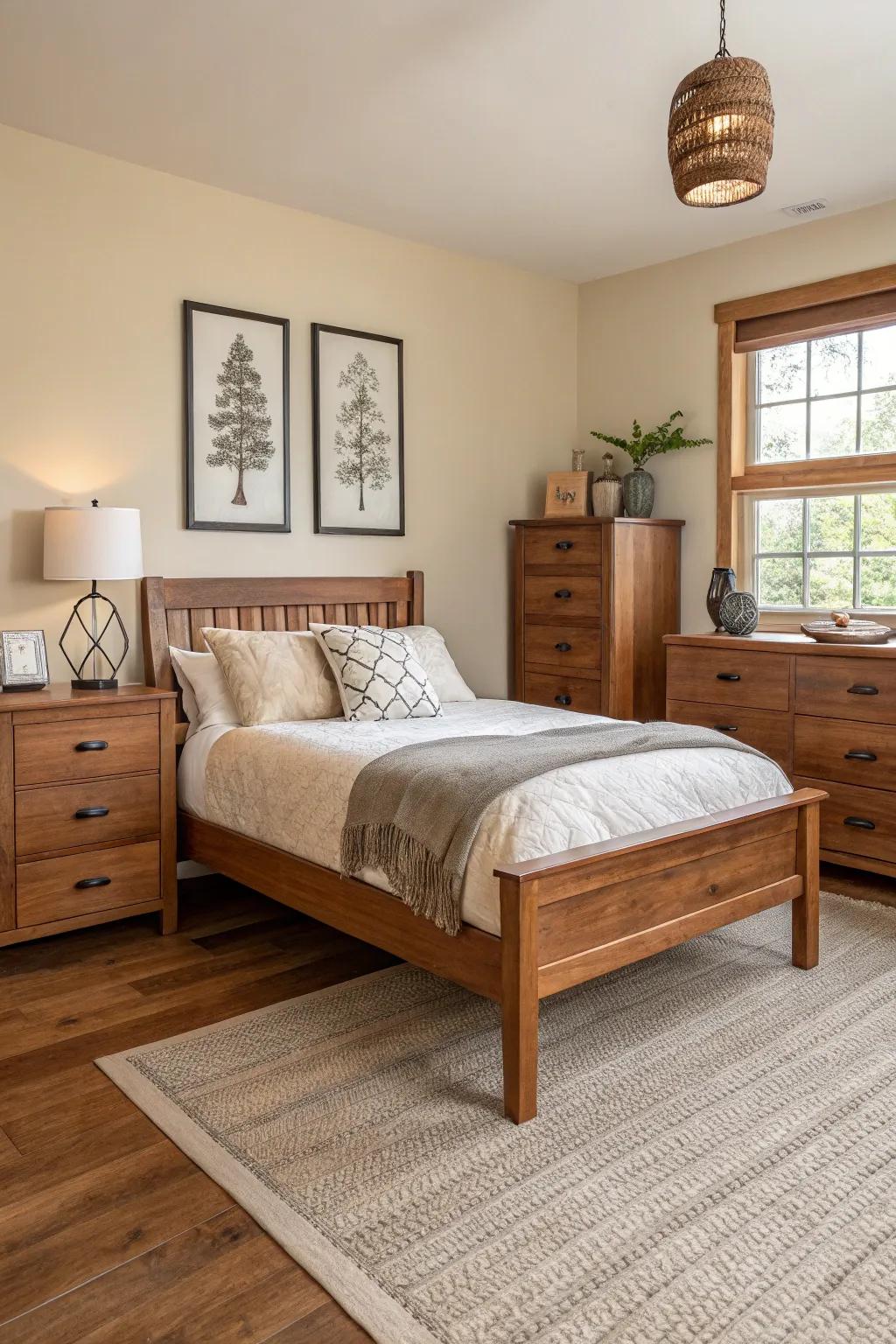 Simple design emphasizes the elegance of wood.