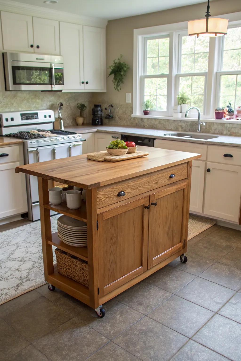 With a folding-leaf island, you get flexible space.