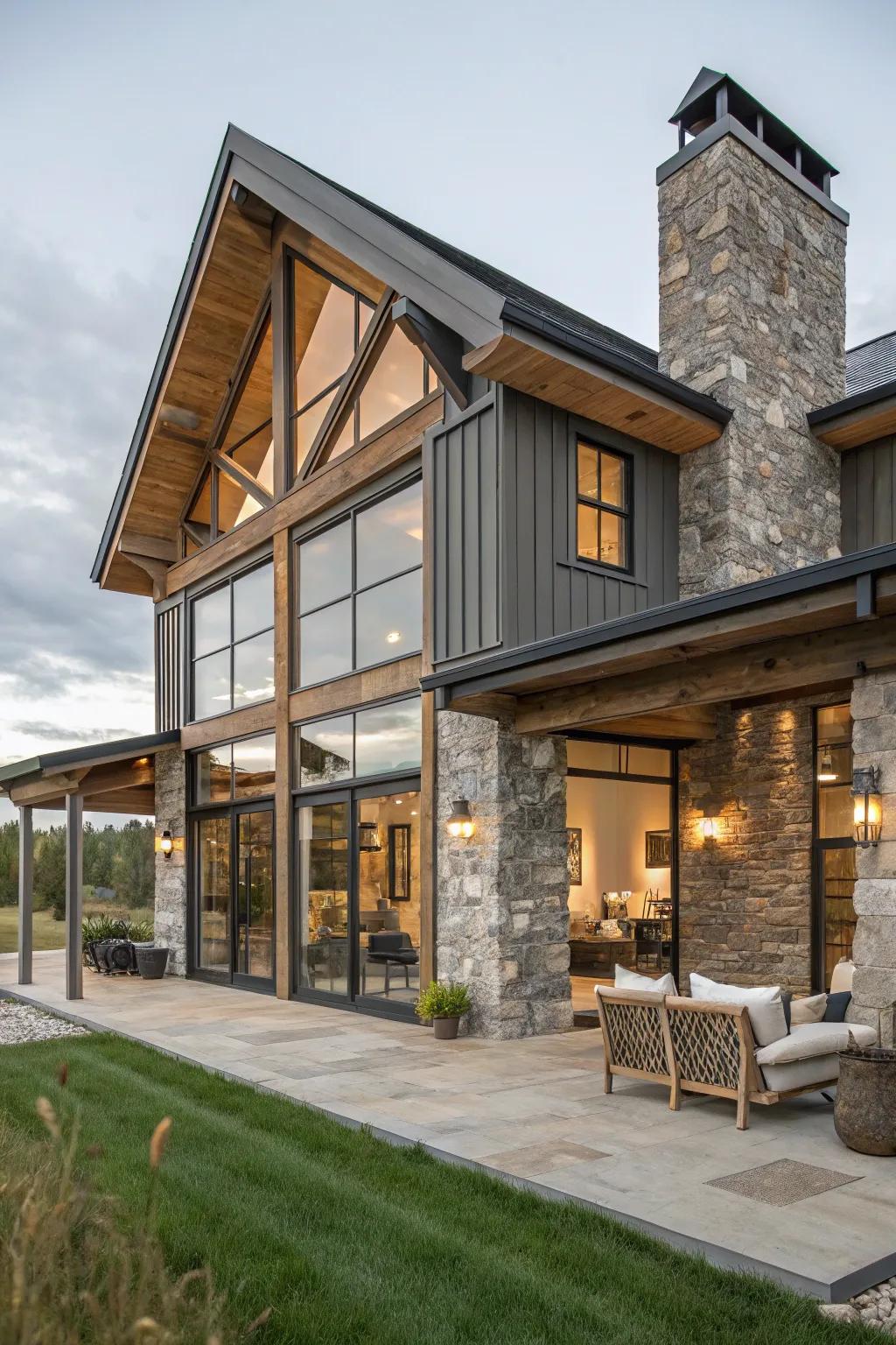 Seamless blend: A harmonious fusion of rustic charm and modern elegance.
