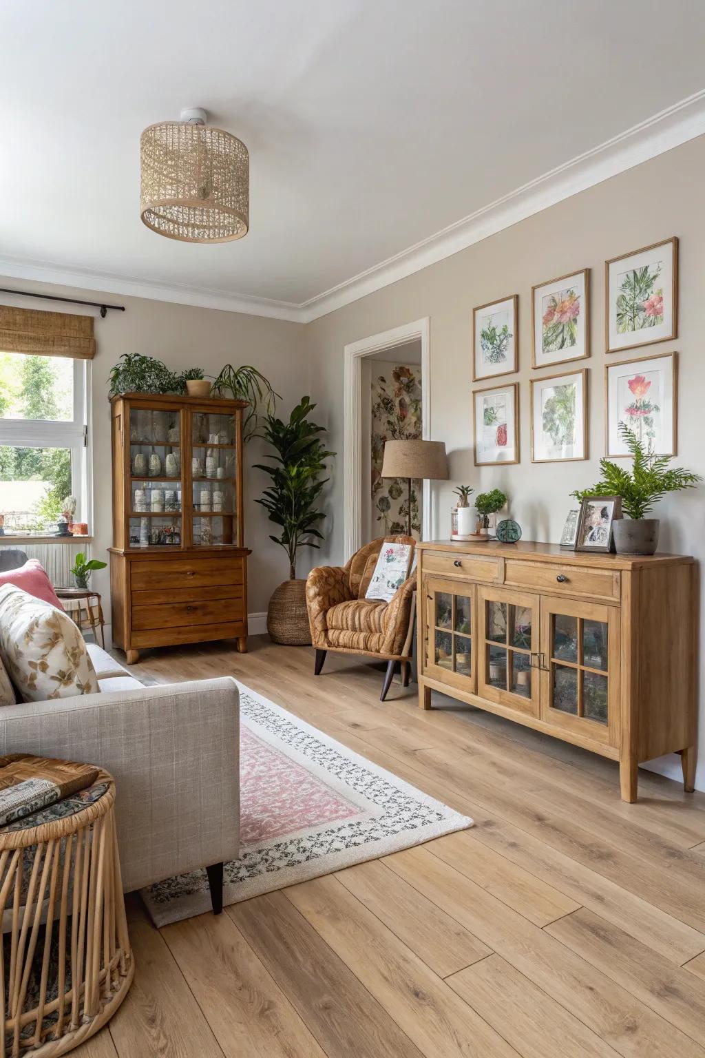 Versatility shines with bright timber floors.