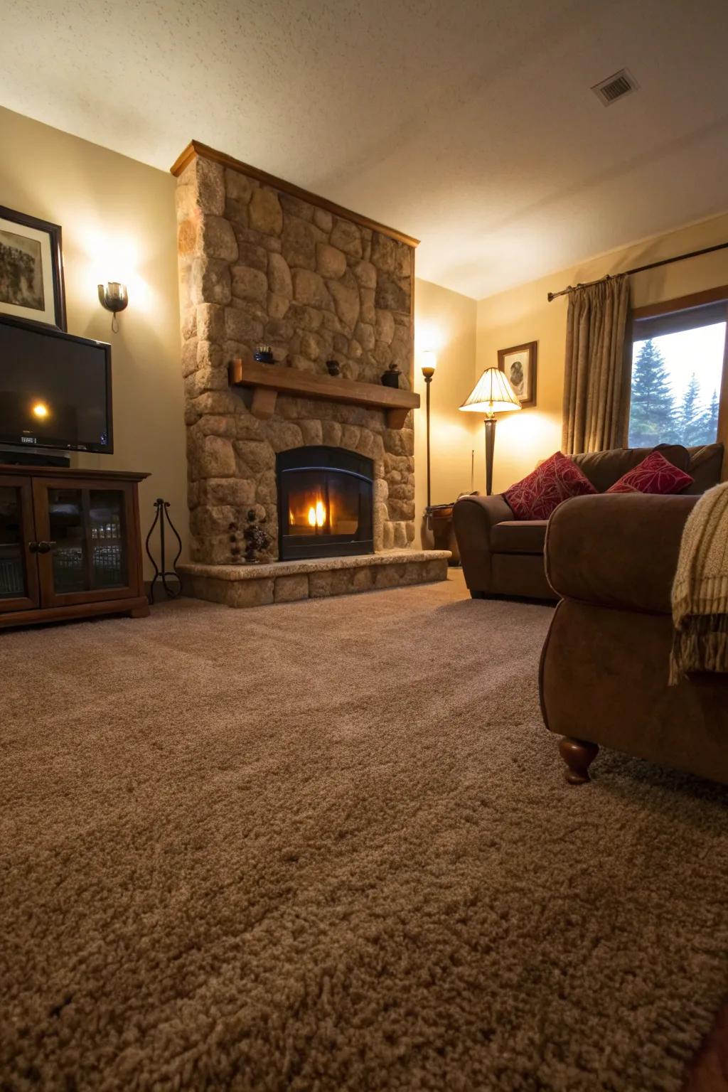 Foster warmth through inviting carpet flooring.