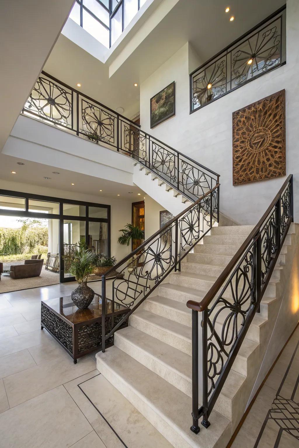 Artistic railings make a bold statement.