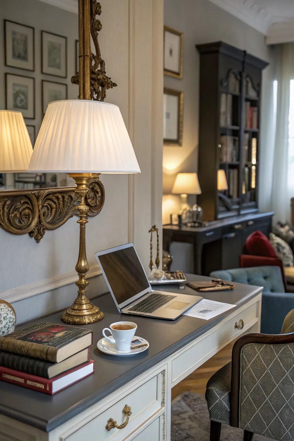 A harmonious pairing of modern and classic design features.
