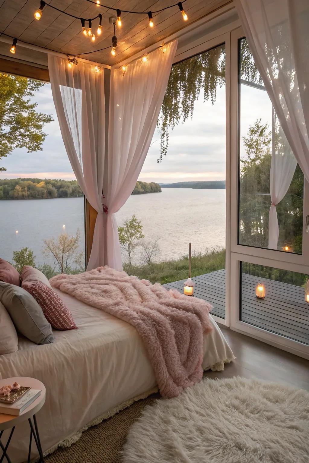 A serene bedroom designed for relaxation.