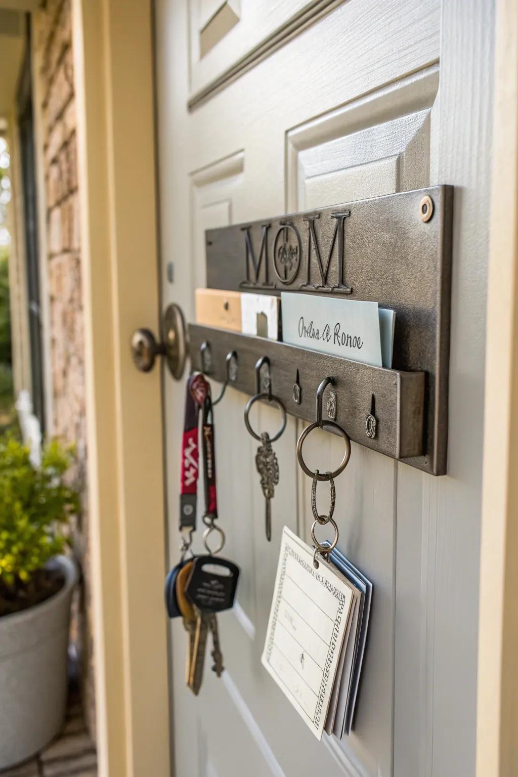 A personalized key hanger that merges utility with style.