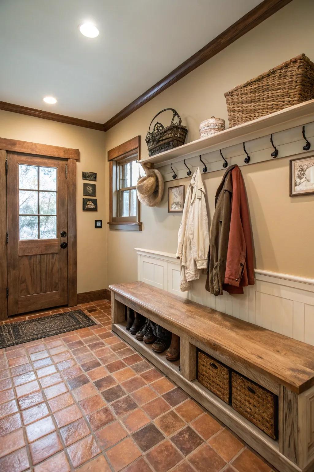 Natural hues that establish a serene entryway.